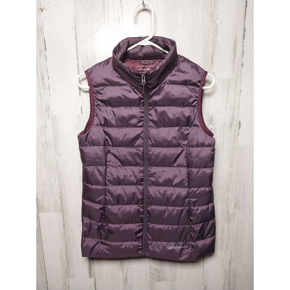Eddie Bauer Puffer Vest Womens Size Medium Purple Down Packable Quilted Gorp